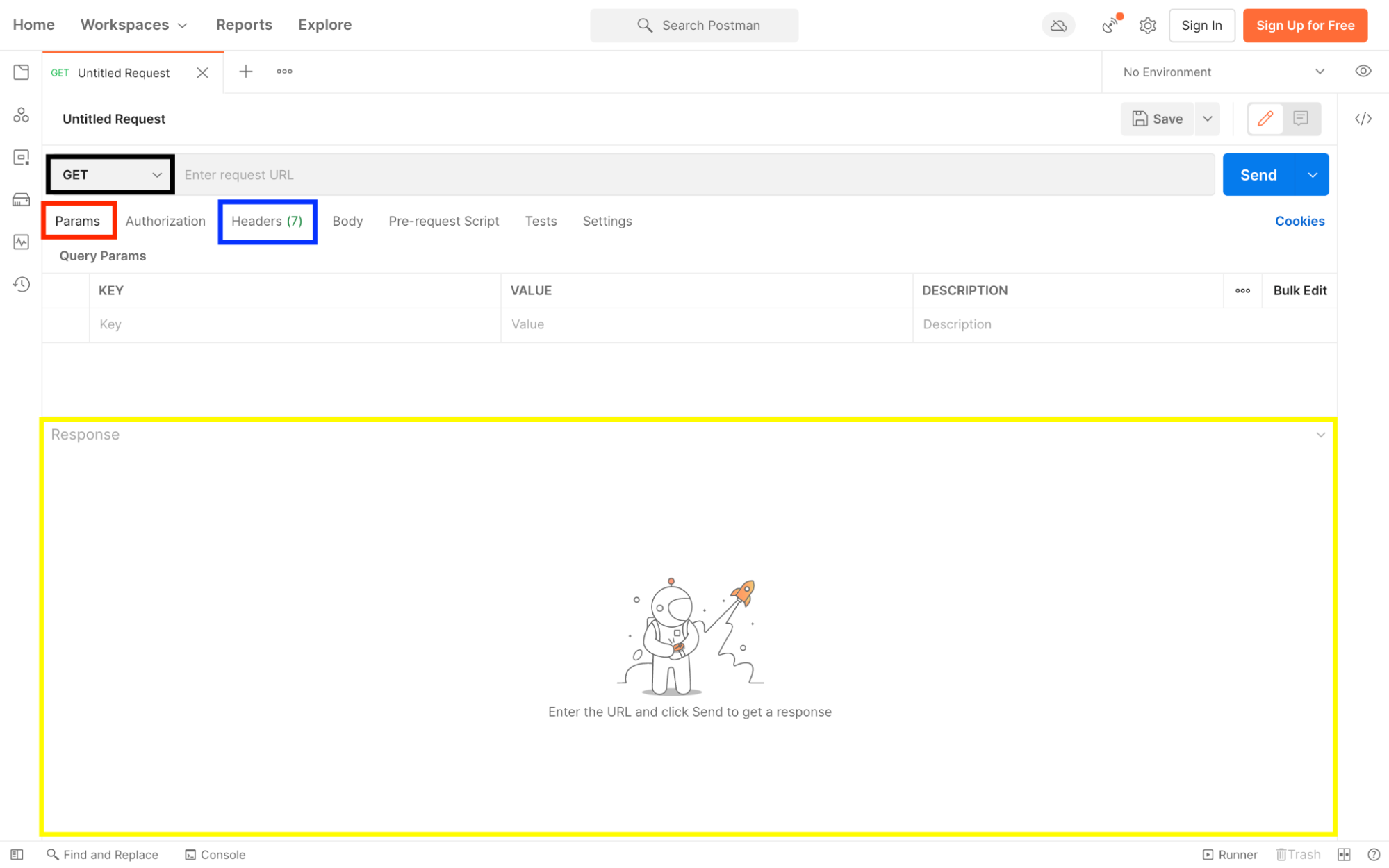 Interface utilisateur Postman