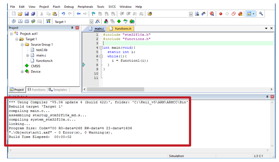 Résultat de la compilation