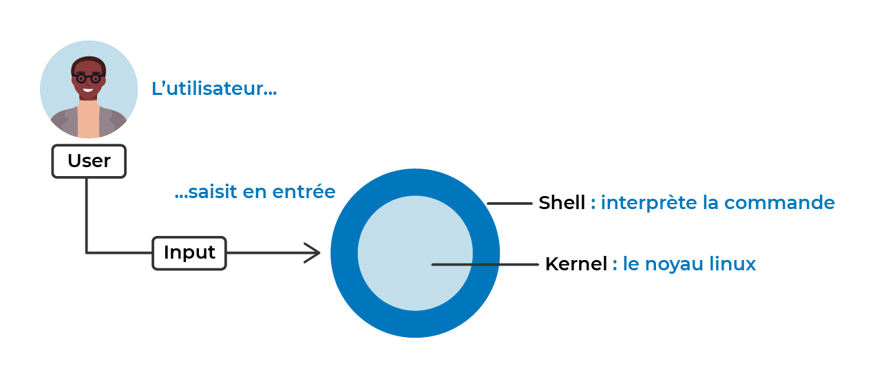 Le shell, première couche logicielle autour du noyau Linux