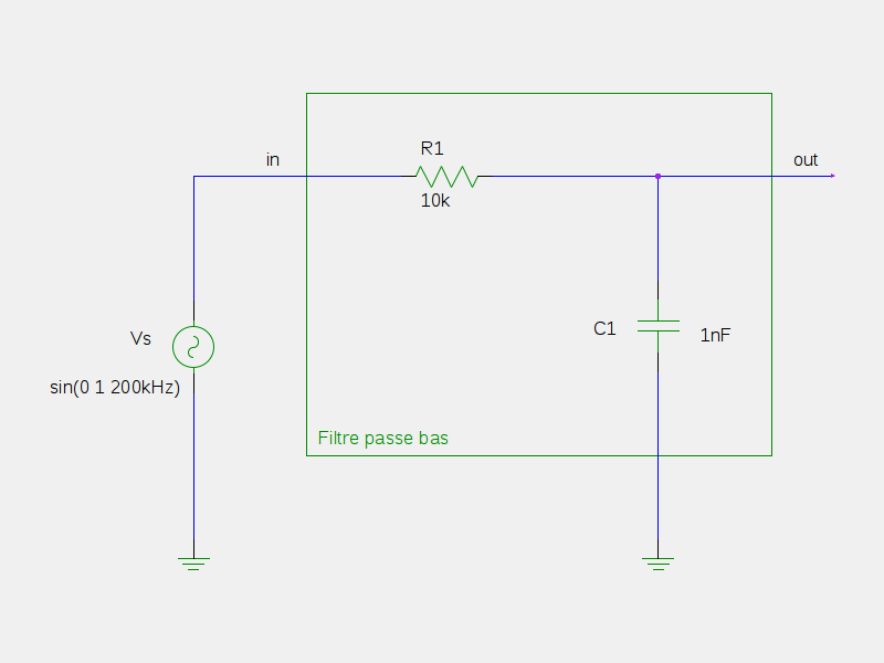 schéma filtre passe bas